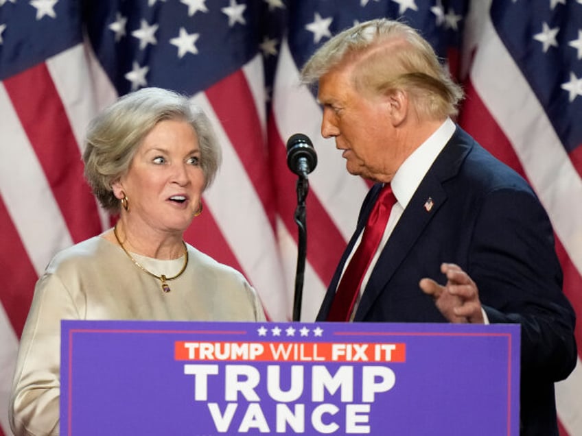 Republican presidential nominee former President Donald Trump brings Susie Wiles to the po