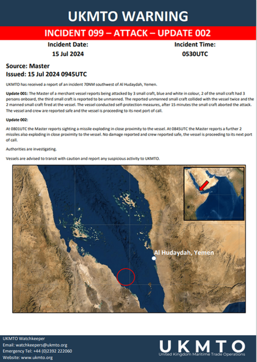 suspected houthi boat drone collided with merchant vessel in southern red sea 
