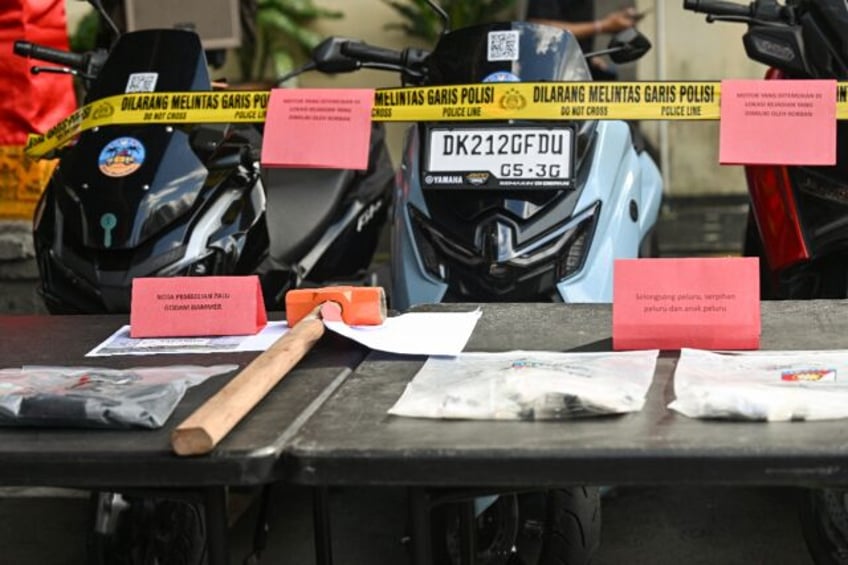 Evidence seized from the suspects allegedly involved in the murder of an Australian man at