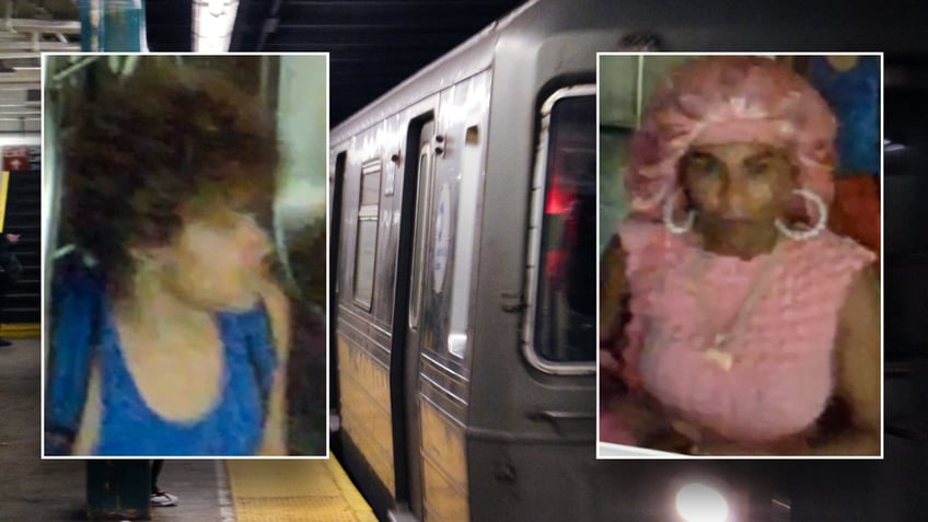 Split image of suspects and generic train