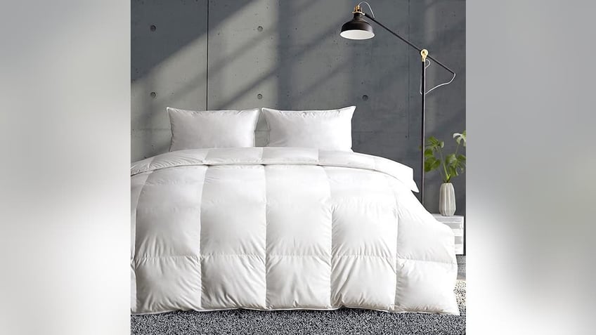 Down comforters help you stay warm or cool. 