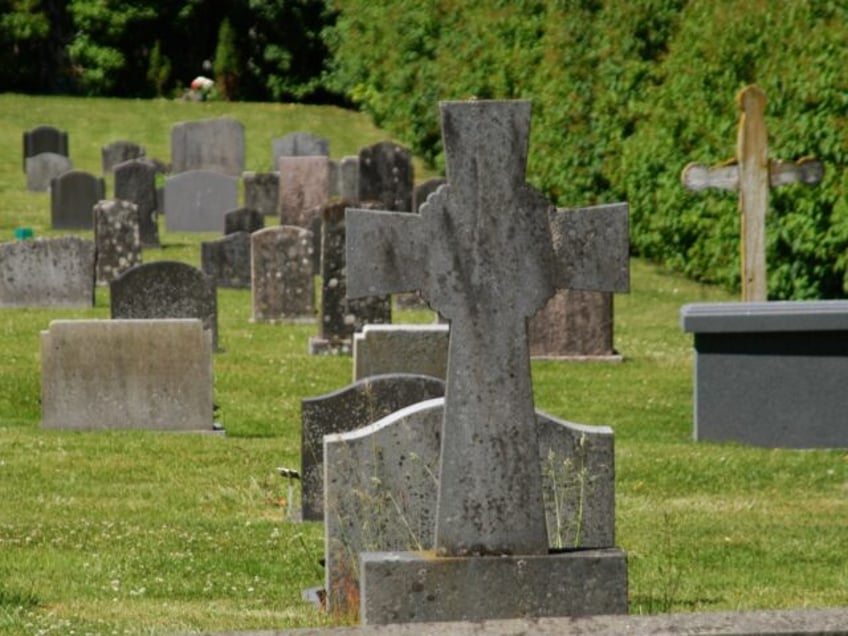 Friedhof mit Grabsteinen und Gräbern bei H o l z- K i r c h e von Tidersrum (ca.1263 erba