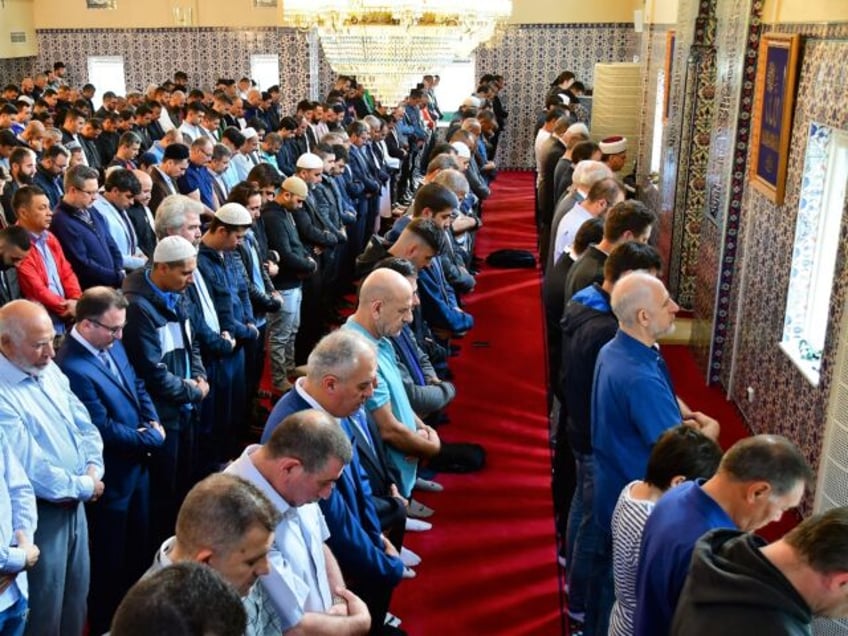 STOCKHOLM, SWEDEN - JUNE 15: People gather to perform Eid al-Fitr prayer in Stockholm, Swe