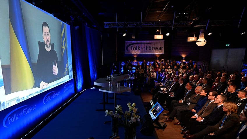 Zelenskyy speaks virtually to Swedish conference