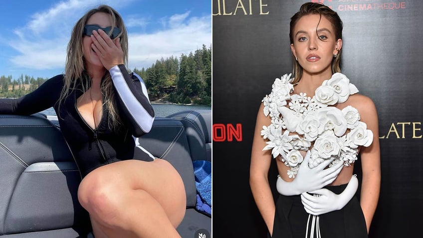 sydney sweeney in wetsuit on boat/sydney at the LA premiere of immaculate