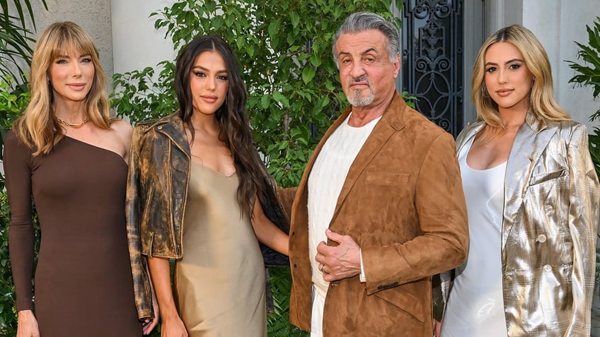 Sylvester Stallone with wife and daughters Sistine and Sophia