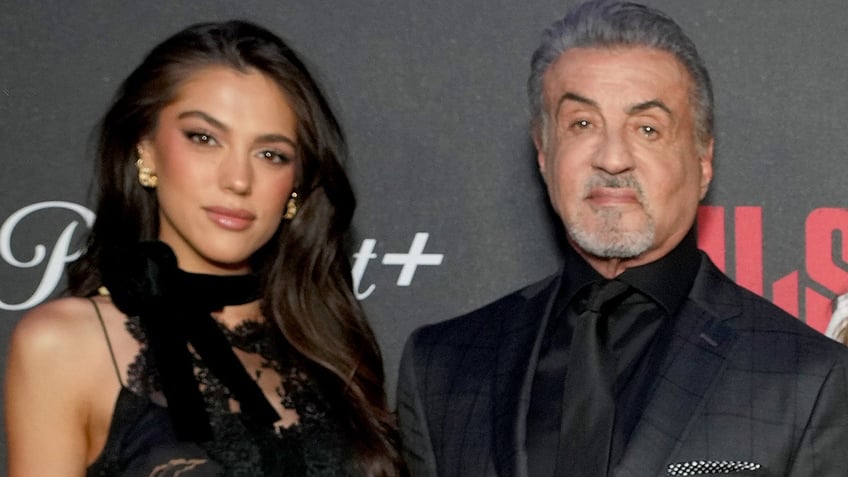 Sylvester Stallone and his daughter Sistine at the premiere of "Tulsa King."