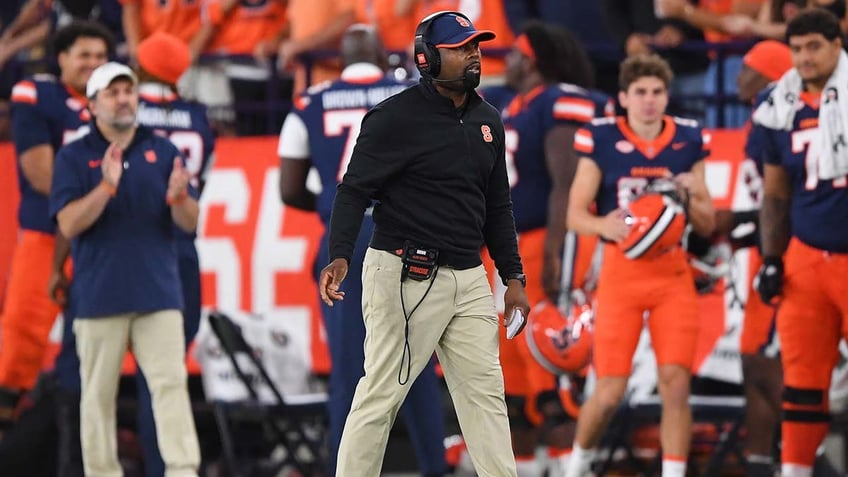 Syracuse Orange head coach Fran Brown looks on during a game