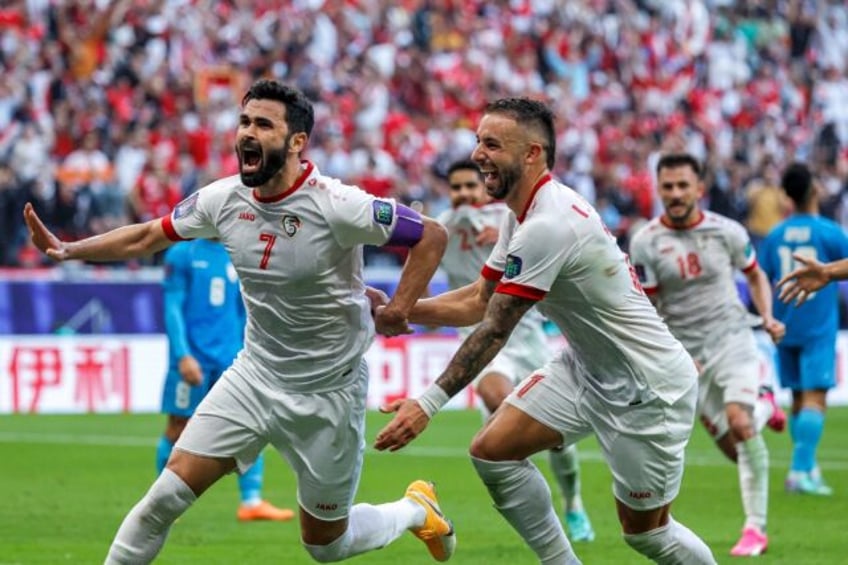 Ibrahim Hessar delivered a cutback from the left for Omar Khrbin (left) to score for Syria