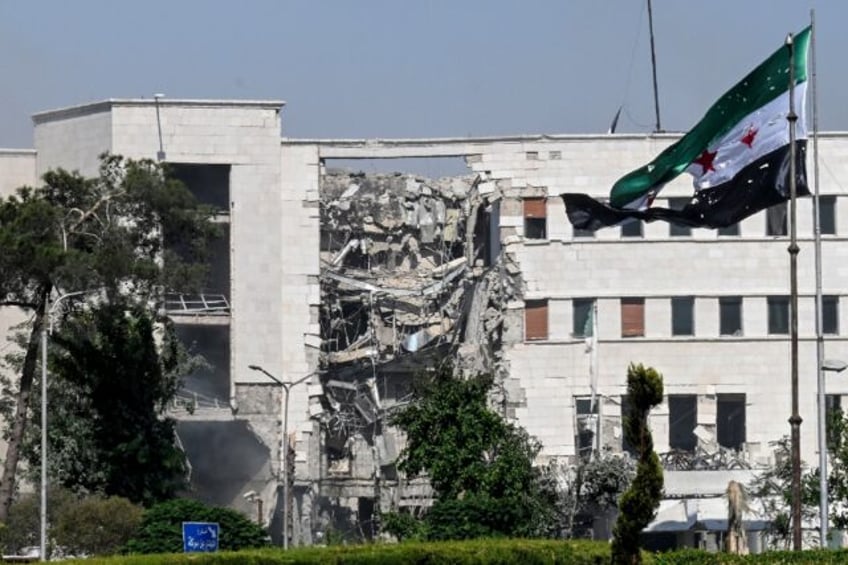 A view of the damage following Israeli strikes on the Syrian army and defence ministry hea