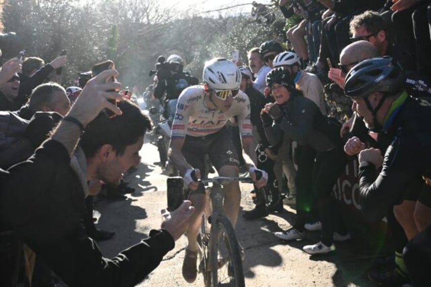 Tadej Pogacar won the 'Strade Bianche' by a record winning margin