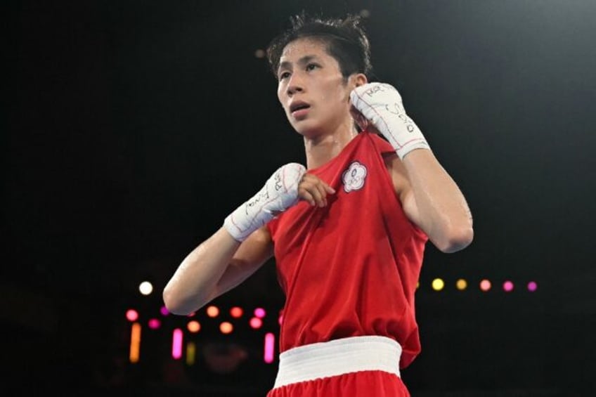 Golden moment: Taiwan's Lin Yu-ting reacts after beating Poland's Julia Szeremeta