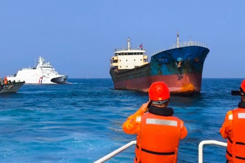 Taiwan's coast guard said it detained the Togolese-registered Hongtai after a subsea telec