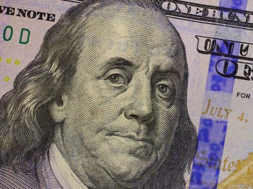 Closeup on hundred dollar bill