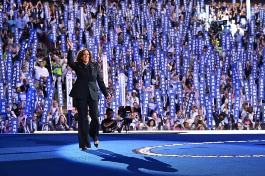 US Vice President Kamala Harris, the Democratic nominee in the 2024 White House race, head