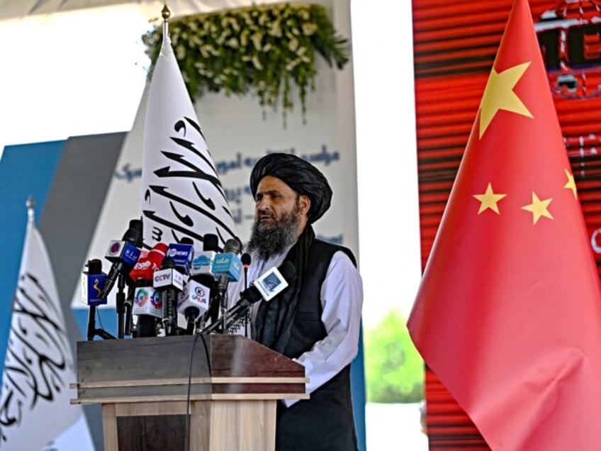 Afghanistan's acting deputy Prime Minister Abdul Ghani Baradar speaks during the inaugurat