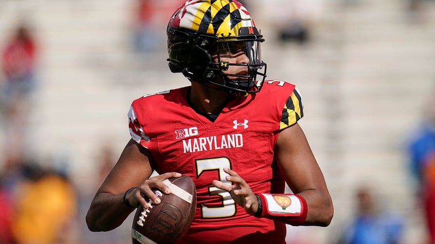 Maryland quarterback Taulia Tagovailoa looks to pass