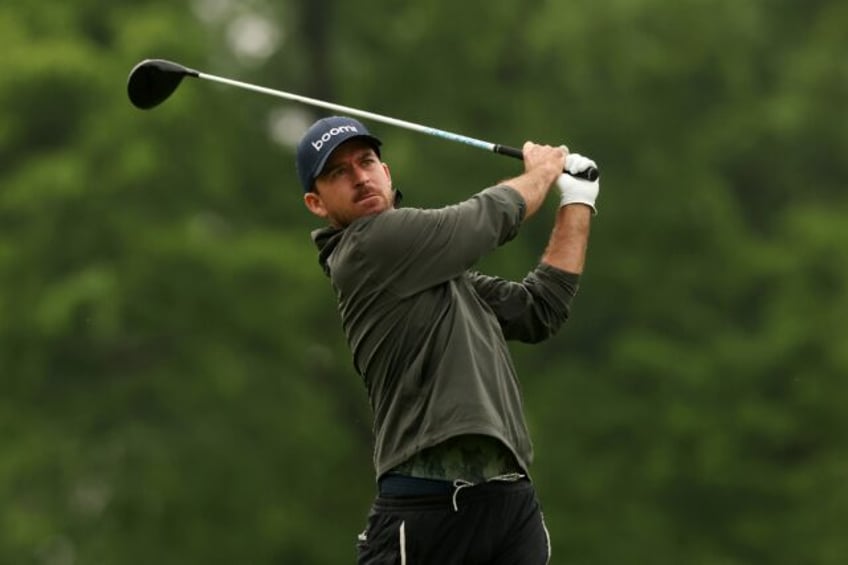 Canadian Nick Taylor plays a shot on the way to a share of the 36-hole lead in the Memoria