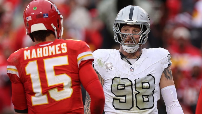 Maxx Crosby stares down Patrick Mahomes