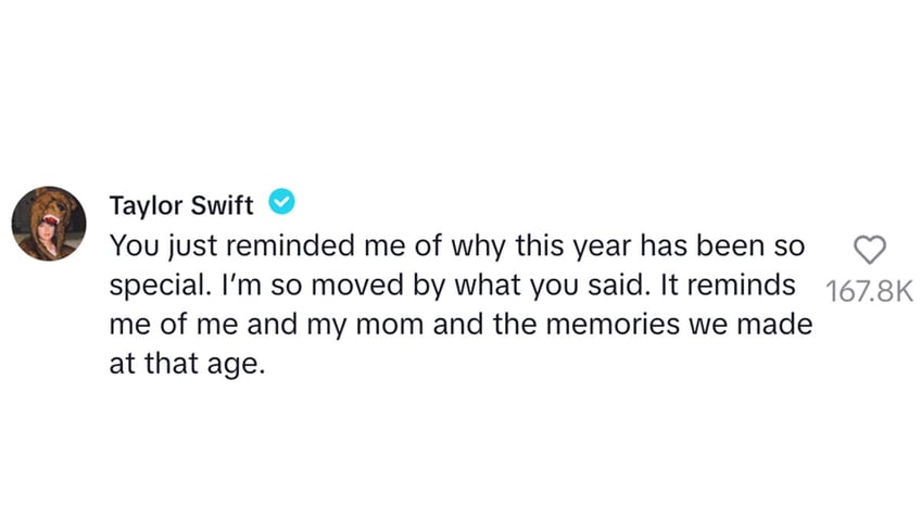 Taylor Swift comment on TikTok