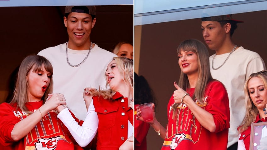 taylor swift parties with jackson mahomes as fans plead for her safety get her out of that box