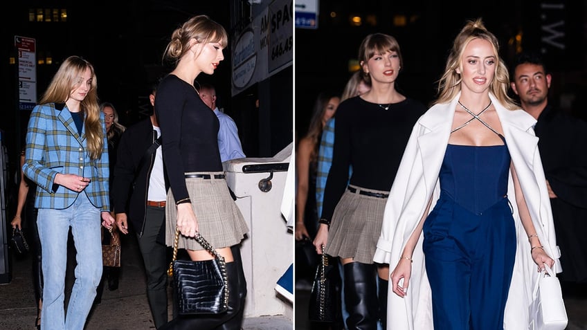 taylor swift selena gomez brittany mahomes spotted in nyc ahead of travis kelces game in germany