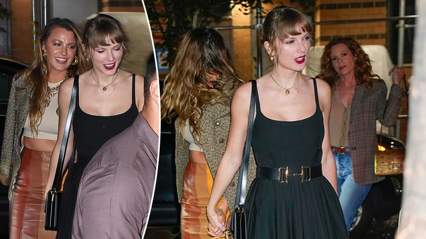 taylor swift steals nyc spotlight during dinner with blake lively sophie turner and brittany mahomes