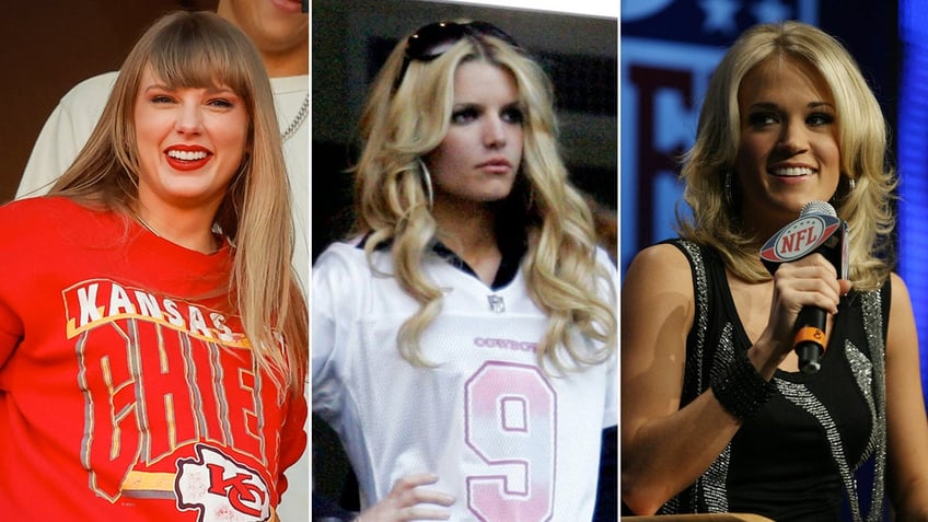 taylor swift travis kelce break nfl wag curse jessica simpson carrie underwood once blamed for losses