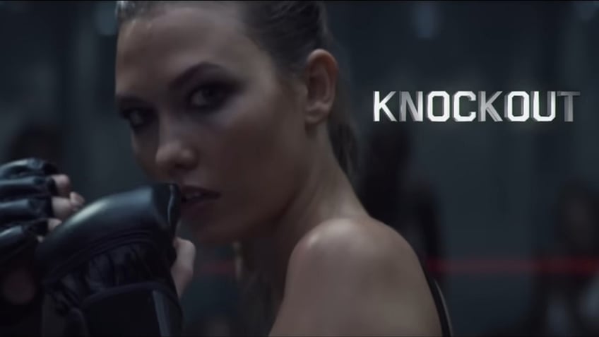 Close up of Karlie Kloss in "Bad Blood" music video