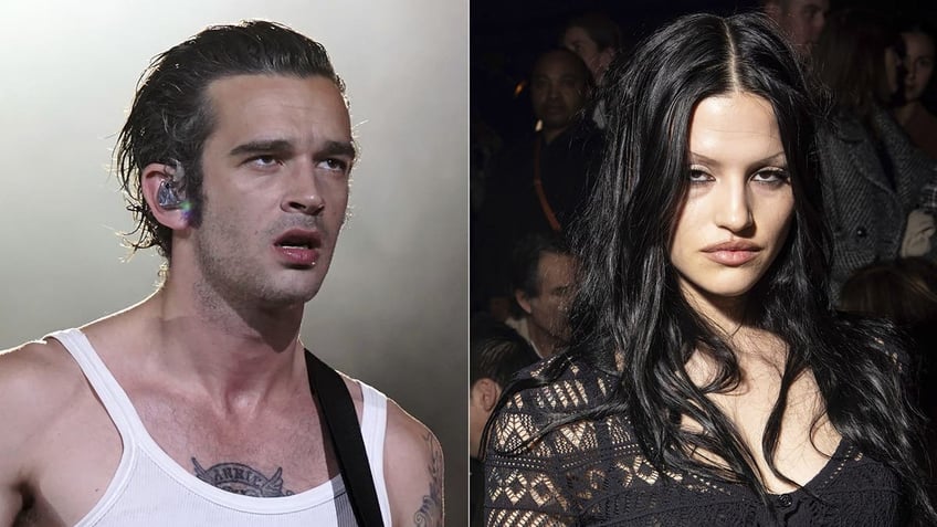 Side by side photos of Matty Healy and Gabbriette Bechtel