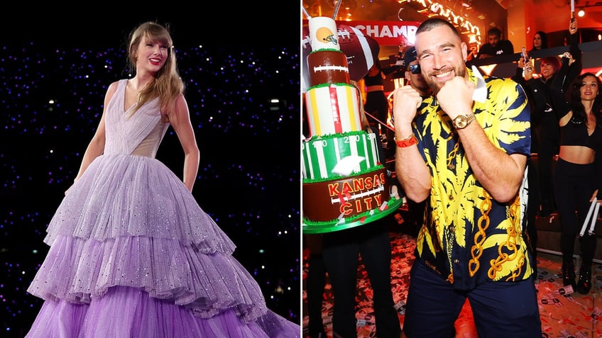 Taylor Swif on stage split with Travis Kelce in Vegas