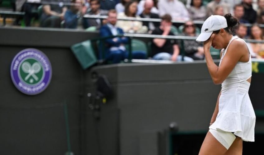 Madison Keys cries as she retires from her Wimbledon last 16 match against Jasmine Paolini