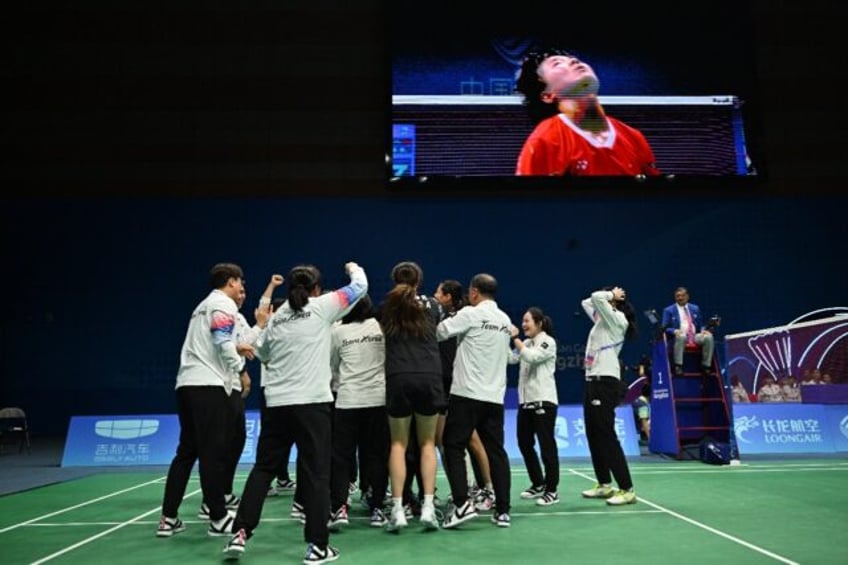 tears as south korea whitewash china for precious badminton gold
