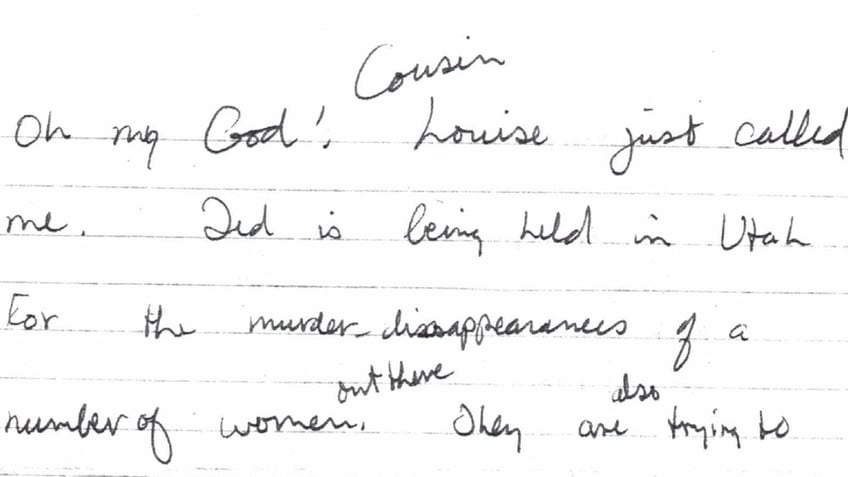 A letter from Edna's brother, John, telling her news about Ted Bundy's arrest.