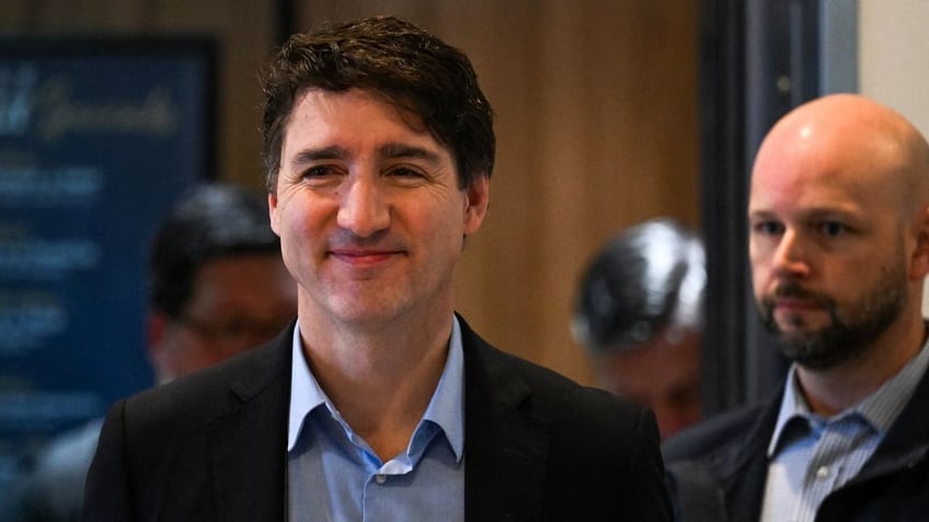 Canadian Prime Minister Justin Trudeau smirking