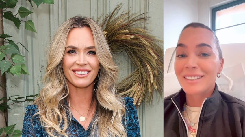 Teddi Mellencamp wears blue dress, speaks on Instagram with shaved head