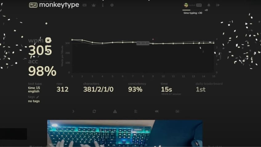 Teenage typing phenom hits insane 305 words per minute