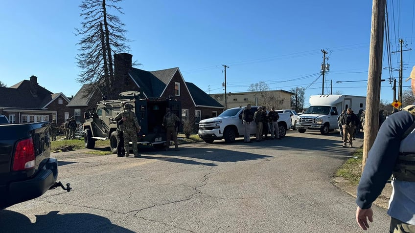 officers outside residence