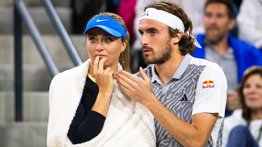 Stefanos and Paula at Indian Wells