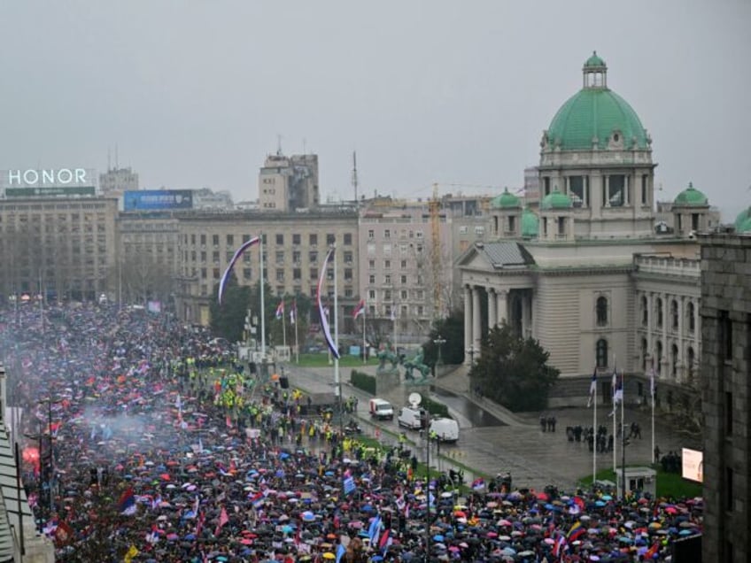 Protestors take part in one of the largest anti-corruption protests since the anti-graft m