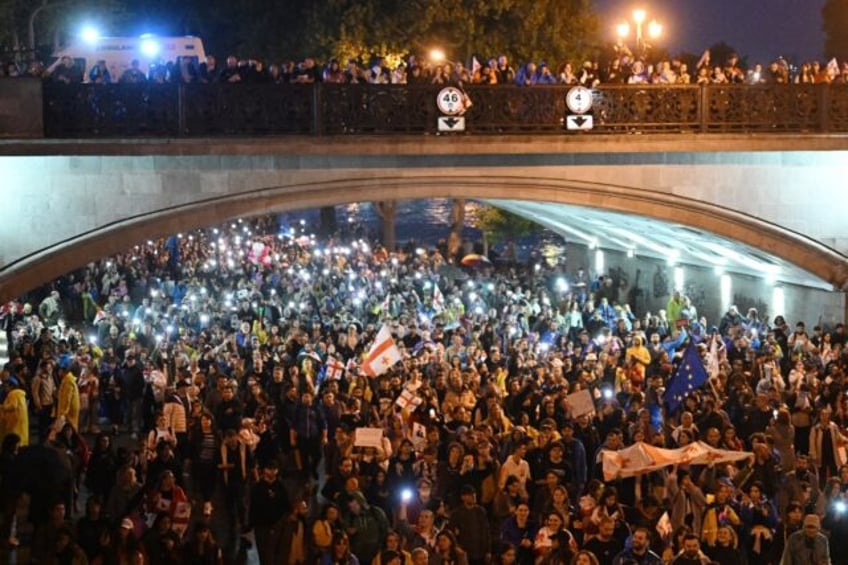 Tens of thousands protested in Georgia's capital Tbilisi against a 'foreign influence' bil