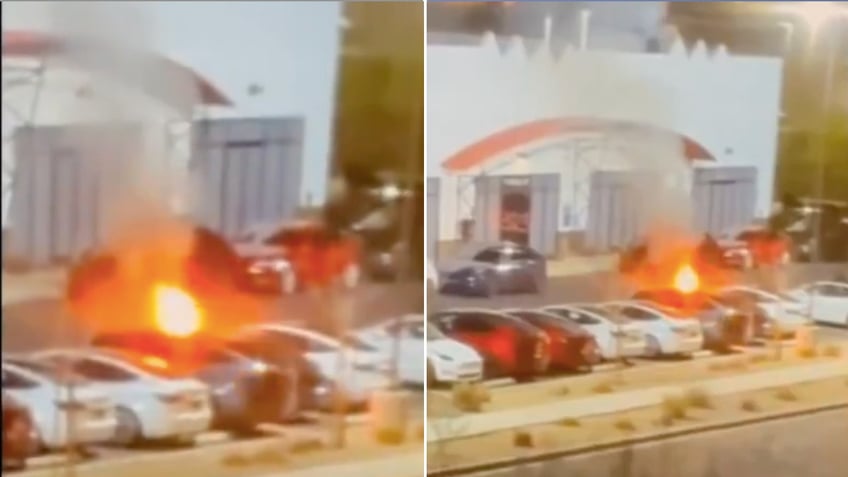 Tesla vehicles on fire in Las Vegas