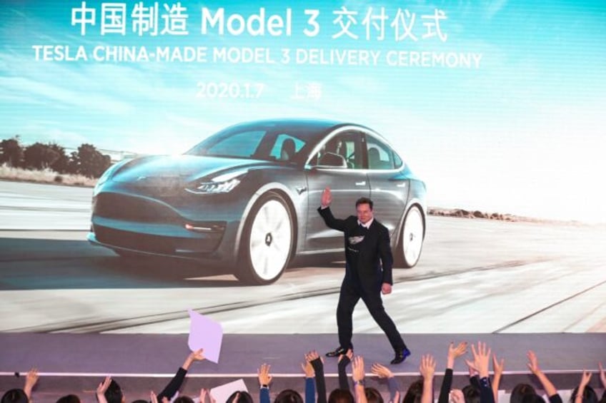 Elon Musk's Tesla Tesla produces its famous Model 3 in a Shanghai factory and exports it t