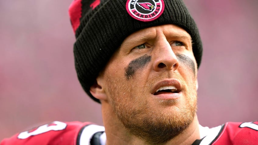 J.J. Watt looks on during a game