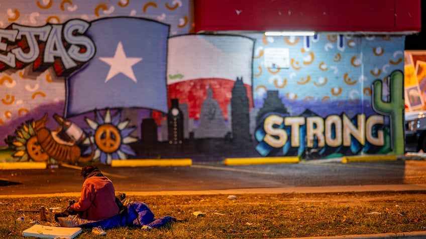 Homeless woman in Texas