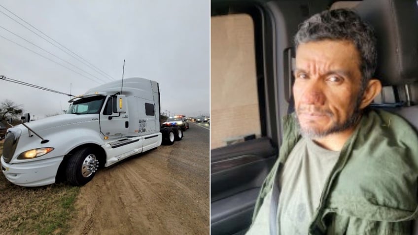 Man who was arrested in split image with truck