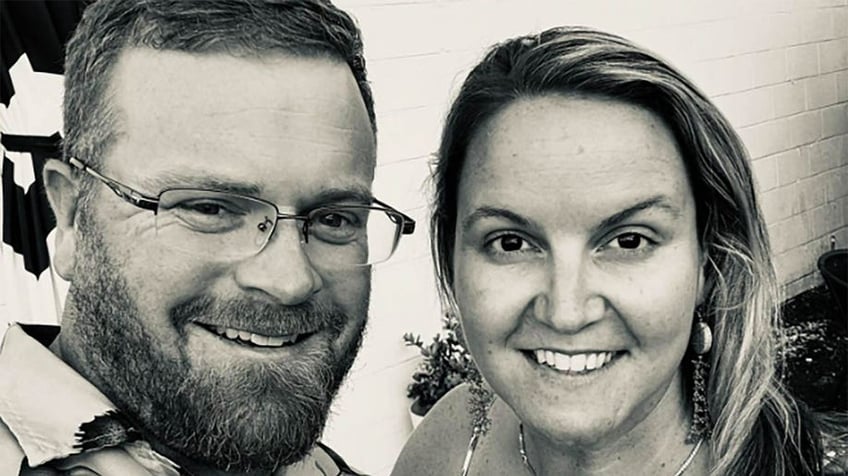 Reece and Paula Zunker in black and white photo