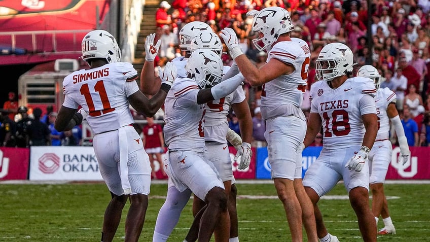 Texas players celebrate