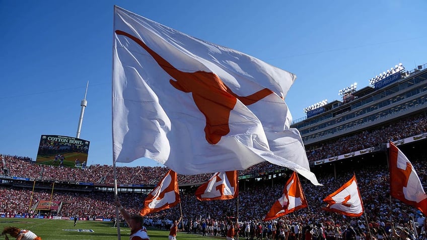 Texas flag waves