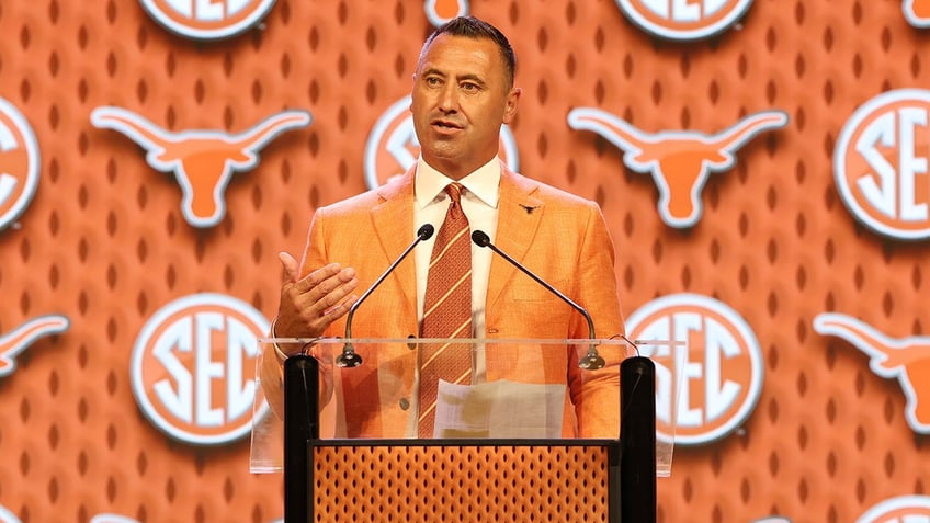 Steve Sarkisian speaks to the media